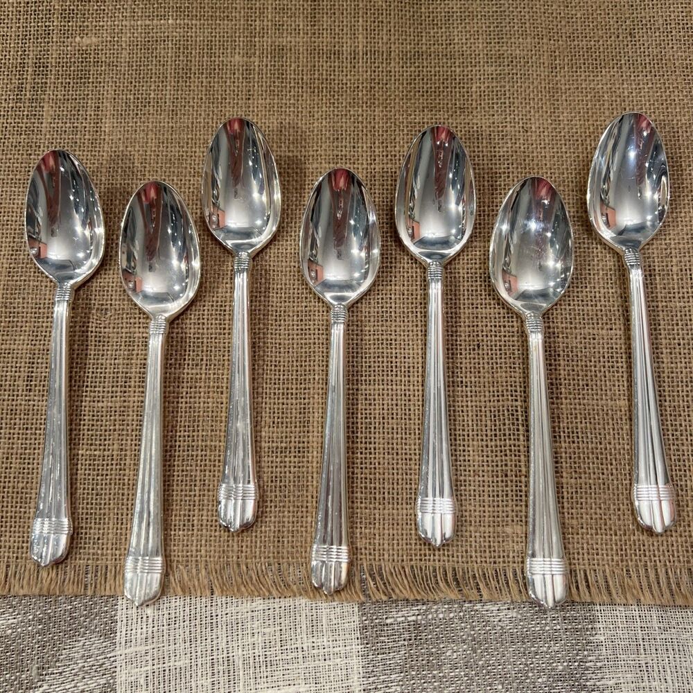 Towle Georgian House 6" Spoons Silver Plated Korea Set Of 6 EUC